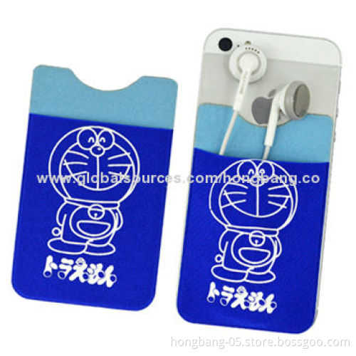 3m Sticky Mobile Phone Card Holders, Made of Microfiber Material, 5.5x9cm Size